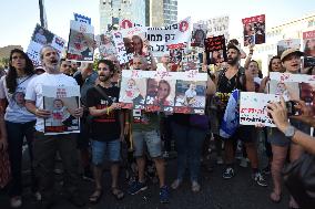 Familiies And Friends Of Israelis Held Hostage By Hamas In Gaza Held An Event At The ''Hostages Square''