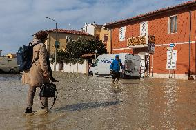 Big Storm Surge On The Tuscan Coastline