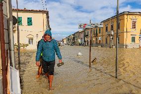 Big Storm Surge On The Tuscan Coastline