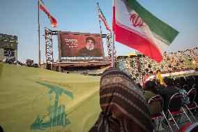 Iran-Gathering For Watching Hassan Nasrallah Speeches