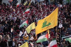 Iran-Gathering For Watching Hassan Nasrallah Speeches