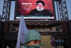 Iran-Gathering For Watching Hassan Nasrallah Speeches