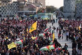 Iran-Gathering For Watching Hassan Nasrallah Speeches