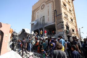 MIDEAST-GAZA-KHAN YOUNIS-ISRAEL-AIRSTRIKES