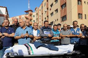 MIDEAST-GAZA-KHAN YOUNIS-ISRAEL-RAID-KILLED CORRESPONDENT-MOURNING