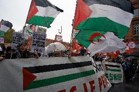 Toulouse: Protest In Support Of Palestine Anf For A Ceasefire In Gaza