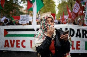 Toulouse: Protest In Support Of Palestine Anf For A Ceasefire In Gaza