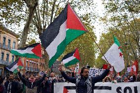 Toulouse: Protest In Support Of Palestine Anf For A Ceasefire In Gaza