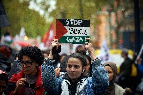 Toulouse: Protest In Support Of Palestine Anf For A Ceasefire In Gaza