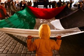 Solidarity With Palestine Demonstration In Krakow, Poland