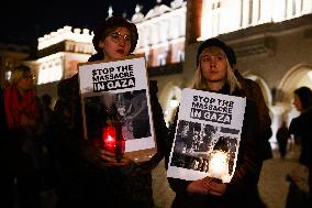 Solidarity With Palestine Demonstration In Krakow, Poland