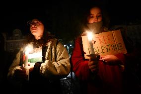 Solidarity With Palestine Demonstration In Krakow, Poland