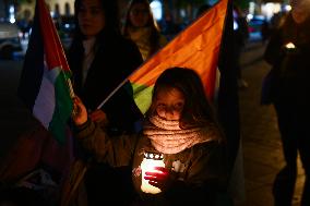 Solidarity With Palestine Demonstration In Krakow, Poland