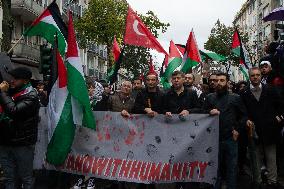 Pro-Palestine And Counter Demonstration In Duesseldorf