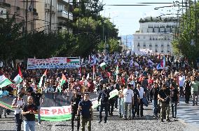 Pro-palestinian Demonstrate In Athens, Greece
