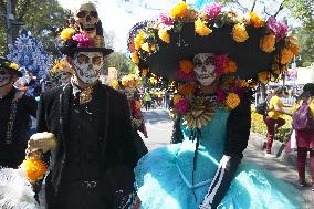 Great Day Of The Dead Parade In Mexico City