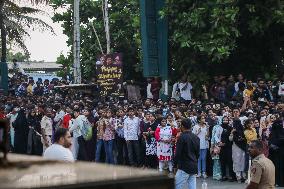 Fans Of Bollywood Superstar Shahrukh Khan Outside His Residence In Mumbai