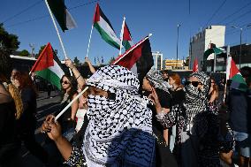 Pro-Palestinian Demonstration In Front Of The Israeli Embassy In Athens