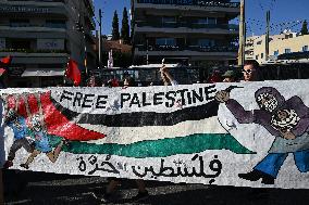 Pro-Palestinian Demonstration In Front Of The Israeli Embassy In Athens