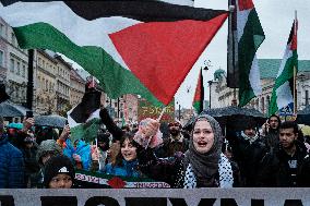 Pro Palestine Rally In Warsaw, Poland