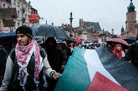 Pro Palestine Rally In Warsaw, Poland