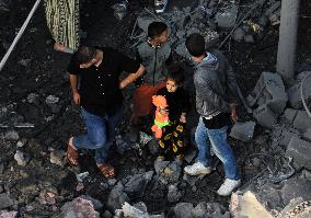 (FOCUS)MIDEAST-GAZA-PALESTINIAN-ISRAELI-CONFLICT-REFUGEE CAMP