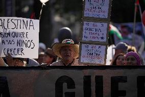 Massive Protest For Palestine In Mexico