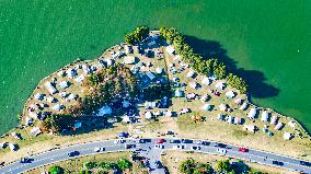 Tourist Enjoy Camping in Kunshan