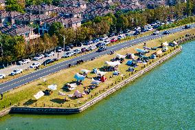 Tourist Enjoy Camping in Kunshan