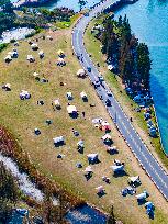 Tourist Enjoy Camping in Kunshan