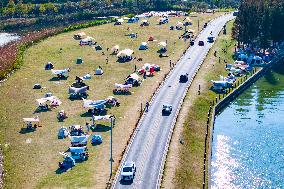 Tourist Enjoy Camping in Kunshan