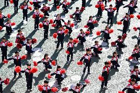 Pupils Do Exercise in Handan