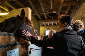French Prime Minister Elisabeth Borne at « Ecurie des Pommiers » Equestrian Centre in Landes sur Ajon