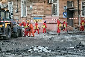 Aftermath of Russian attack on Odesa