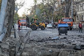 Aftermath of Russian attack on Odesa