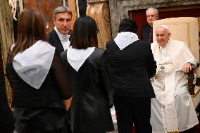 Pope Francis Meets Little House of Mercy Group of Gela - Vatican