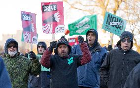 Quebec Public Sector Workers On Strike - Montreal