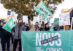 Quebec Public Sector Workers On Strike - Montreal