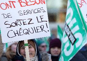 Quebec Public Sector Workers On Strike - Montreal