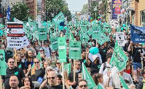 Quebec Public Sector Workers On Strike - Montreal