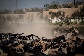 ISRAEL-NETIVOT-BURNT VEHICLES