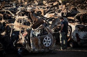 ISRAEL-NETIVOT-BURNT VEHICLES