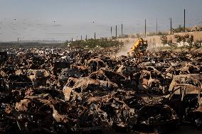 ISRAEL-NETIVOT-BURNT VEHICLES