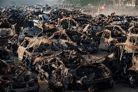 ISRAEL-NETIVOT-BURNT VEHICLES