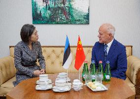 Meeting of Chinese Ambassador Guo Xiaomei and the chairman of the Estonian-China parliamentary group, Toomas Kivimägi