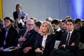 Brigitte Macron During An Event Against Cchool Harassment - Paris