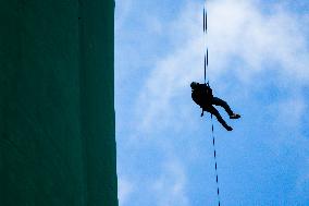 Adventure Team Abseiling From South Asia's Tallest Tower, ''Lotus Tower''