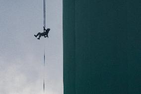 Adventure Team Abseiling From South Asia's Tallest Tower, ''Lotus Tower''