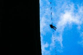 Adventure Team Abseiling From South Asia's Tallest Tower, ''Lotus Tower''