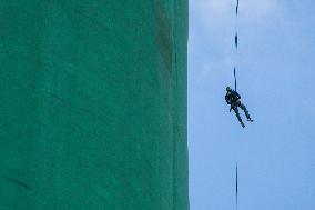Adventure Team Abseiling From South Asia's Tallest Tower, ''Lotus Tower''